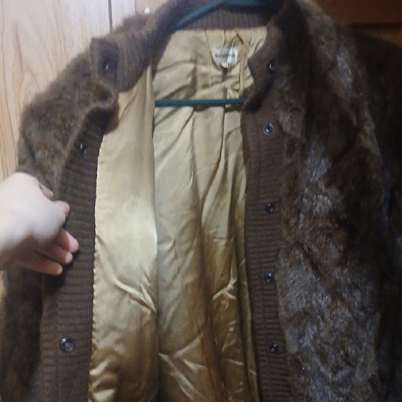 Brown Rabbit Fur Jacket - Picture 4 of 7